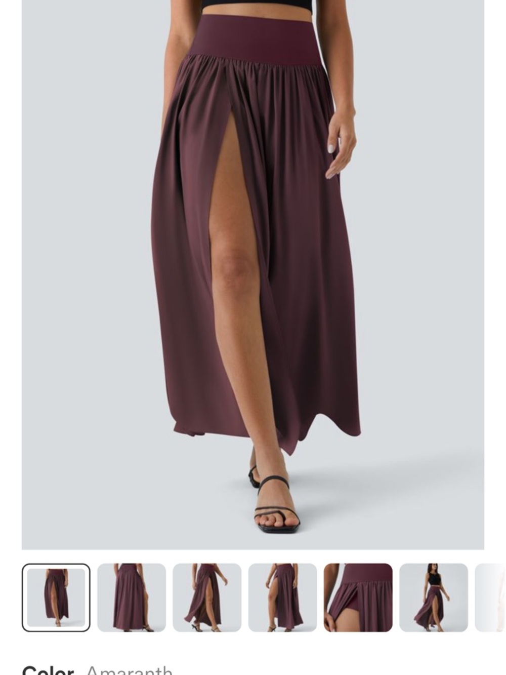 HALARA Amaranth Maxi Skirt with High Side Slit